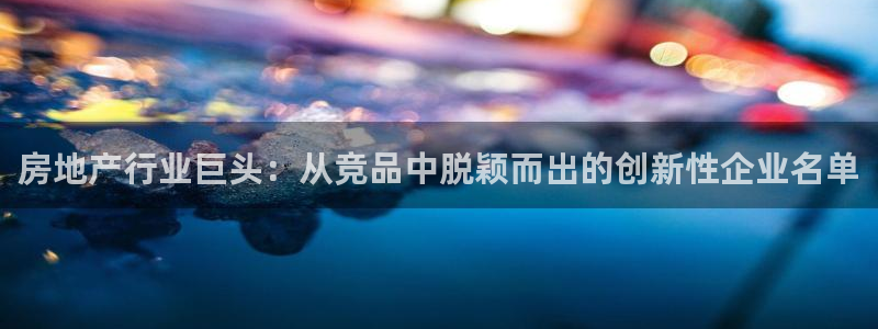 新宝5飞355051：房地产行业巨头：从竞品中脱颖而出的创新