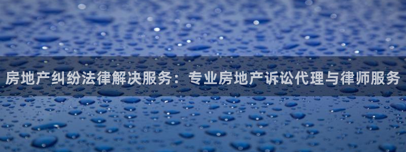新宝测速5：房地产纠纷法律解决服务：专业房地产诉讼代理与律师