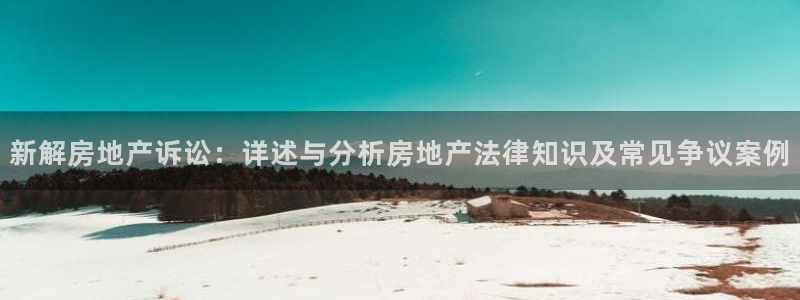 新宝5台卡：新解房地产诉讼：详述与分析房地产法律知识及常见争