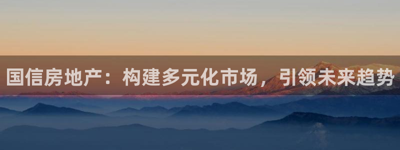 新宝5怎么代理：国信房地产：构建多元化市场，引领未来趋势